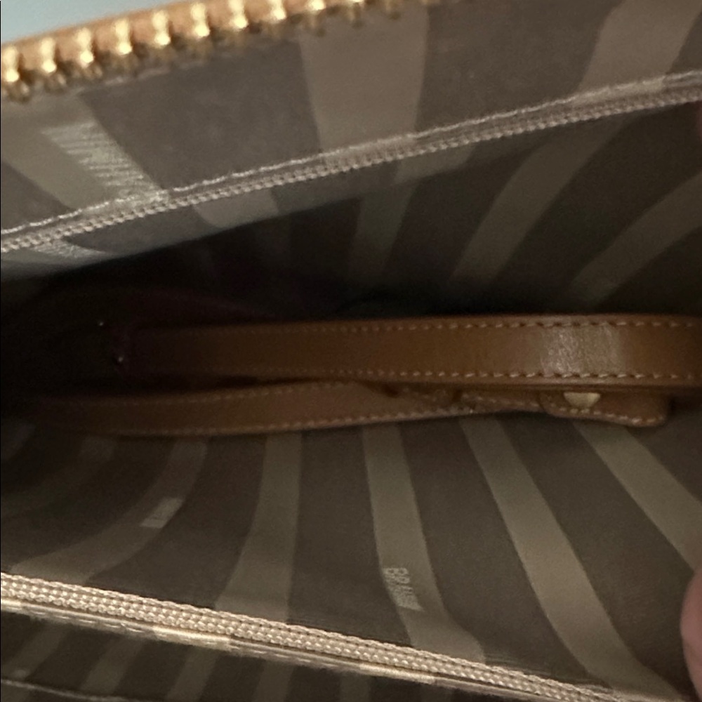 Brahmin Brown and Cream Croc-Embossed Satchel - Picture 5 of 5